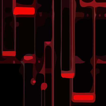 Aesthetic abstract composition with much unique combination of shapes and red colorsのイラスト素材