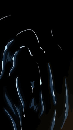 Illustration of a black liquid background with some smooth lines in itのイラスト素材
