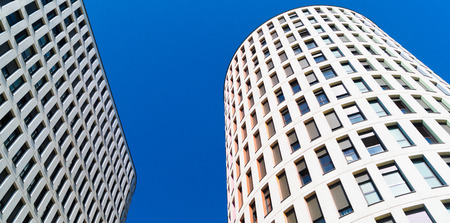 Urban geometry, buildings at Navia, Vigo (Spain)の写真素材