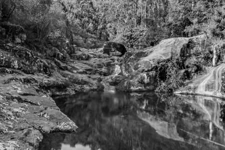 Natural pools at Rio Pedras, in Pobra do CaramiÃ ± al, Galicia.の写真素材