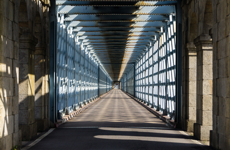 International bridge over the River MiÃ±o, between Tui and Valencaの写真素材