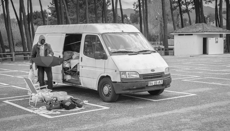 Selling umbrellasの写真素材