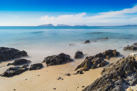 View from Ducks beach in Nigran, Galicia.の写真素材