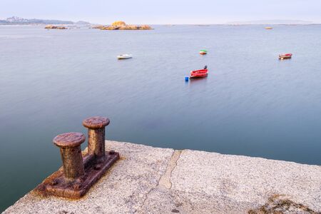 Boat mooring in old Insuela dockの写真素材