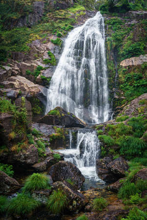 Belelle waterfall in Neda, Galicia, Spainの写真素材