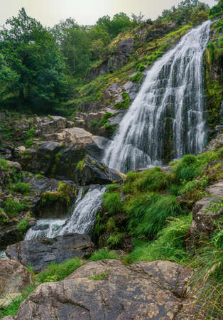 Belelle waterfall in Neda, Galicia, Spainの写真素材