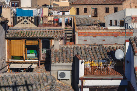 Detail of the roofs and city of Toledo, Spainの写真素材