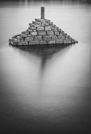 Guiding light for boats at the entrance of Pontevedra bayの写真素材
