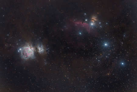 Orion nebula. View of deep sky from Sahara desert