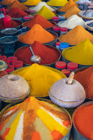 Species in the souk of Rissani, Moroccoの写真素材