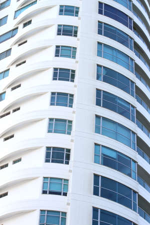 Blue windows and white towerの写真素材