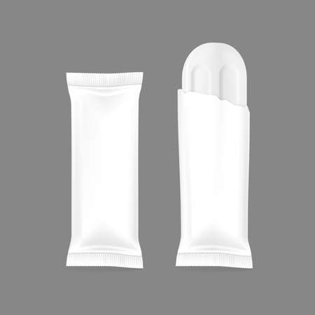 Mockup vector realistic packet ice cream bagのイラスト素材