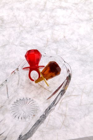 the crystal parts of ring ismade by sweet candy