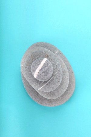 overlooking at a stack of rocksの写真素材