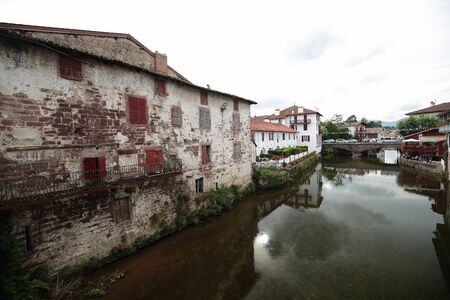 town of Saint Jean Pied de Portの写真素材