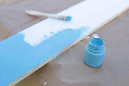 wooden planks painted blue and pink