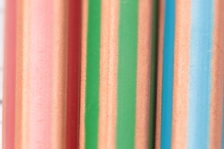 Detail of colored pencils macro photographyの写真素材