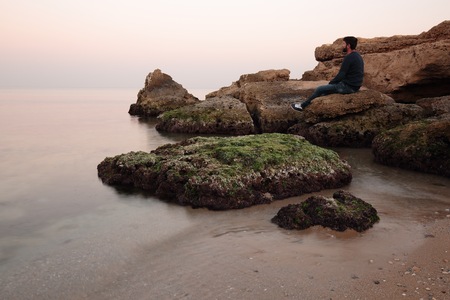 Agua Amarga Beach in Alicante, Valencia, Spainの写真素材