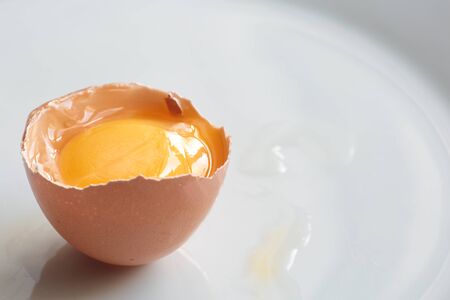 Organic chicken egg cracked