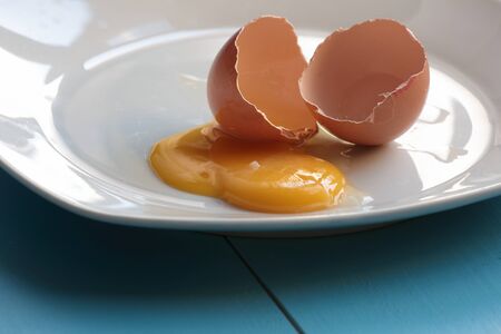 Organic chicken egg cracked