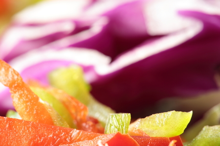 Mixed salad with seeds cut into julienneの写真素材