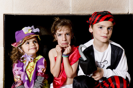Children dressed as pirates having funの写真素材