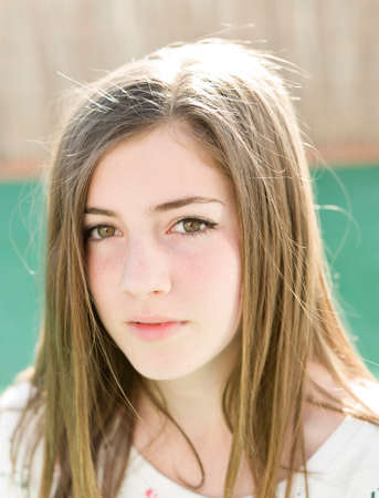 Portrait of a girl photographed closeの写真素材