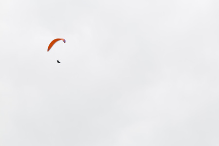 People doing paragliding in Santa Pola, Spainの写真素材