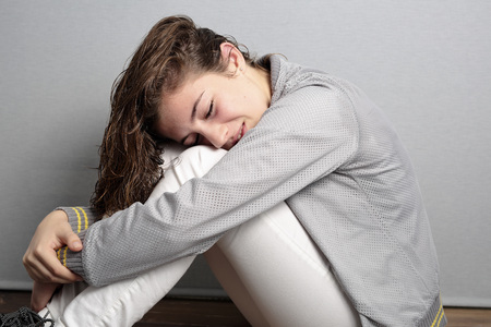 Portrait of girl with light of study in your room. Horizontal shootingの写真素材