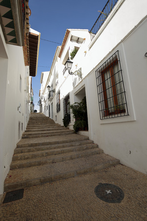 Altea, Spain. October 16, 2016: Streets of the village resort of Altea in the province of Alicante, Spain.のeditorial素材