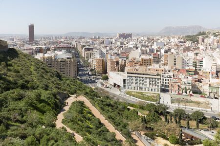 View of Alicante in Spain, from the mountain of Castillo de Santa Barbara.Horizontal shot. Date taken on March 15, 2017.の写真素材