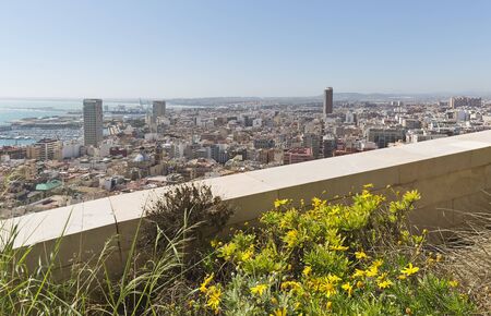 View of Alicante in Spain, from the mountain of Castillo de Santa Barbara.Horizontal shot. Date...