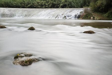 River Mundo on your way through the town of Lietor in the province of Albacete, Spainの写真素材