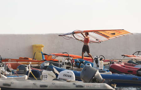 Alicante, Spain. December 1, 2019. Sailing Championship in winter in the city of Alicante, Spain.