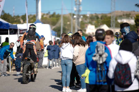 Elche, Spain. November 19, 2019: Motocross Competition in the city of Elche, Spain.のeditorial素材