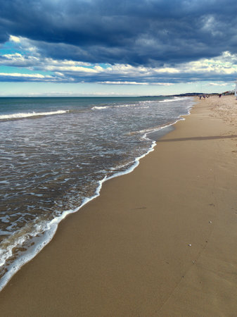 La Marina beach in the municipality of Elche, province of Alicante in Spain.の写真素材