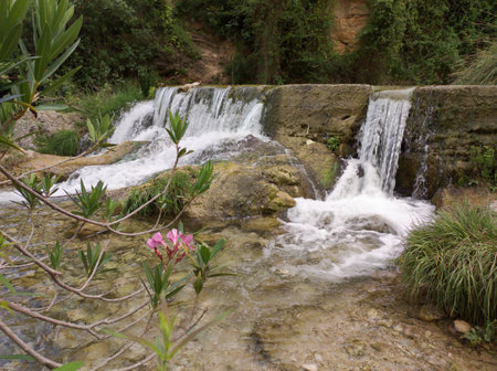 The Gorgo staircase in the village of Anna, Valencia province in Spain.の写真素材