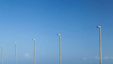 Lamps in blue fodeの写真素材
