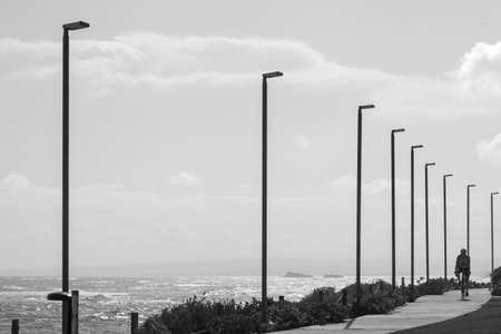 Cyclist silhouette in San Felipe parkのeditorial素材