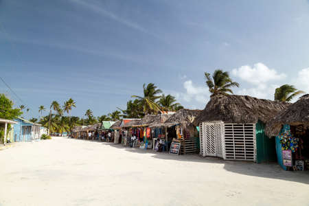 Street on the beach in saona islandのeditorial素材