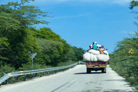 Immigration in trucks from flints to santo domingoのeditorial素材