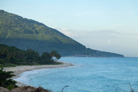 View at sunset in the coast of barahonaの写真素材