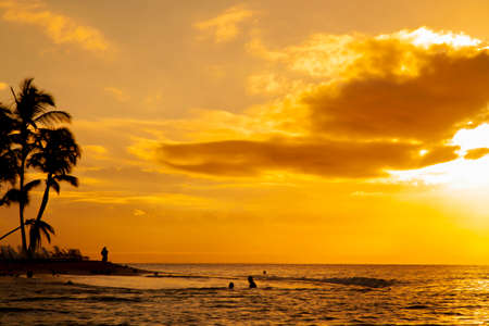 Sunset on island fell raisedの写真素材