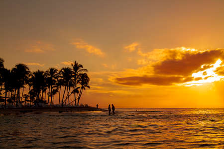 Sunset on island fell raisedの写真素材