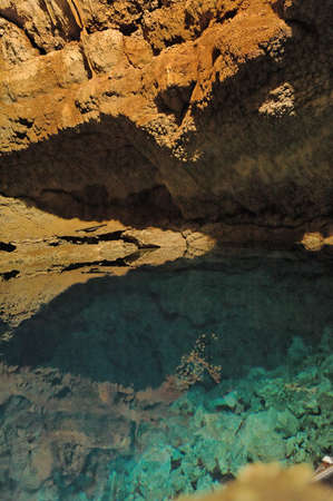 Subterranean lake (cenote) in Yucatan peninsula , Mexicoの写真素材