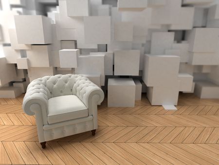 White club armchair on a modern interior