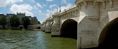 View of Pont Neuf from the River Seineの写真素材