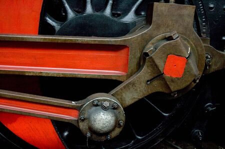 Detail of the wheels of  a steam locomotive.の写真素材