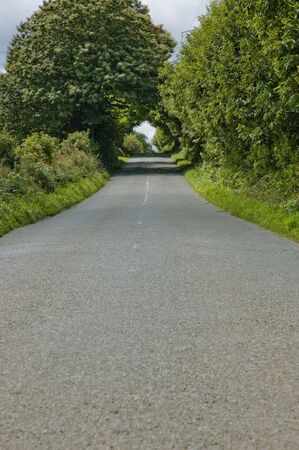 Country road on a stormy summer day