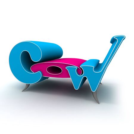 Word cow with a fifties designの写真素材